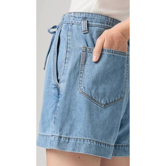 NEW PAIGE anessa tie waist denim short in tranquility - Picture 6 of 6